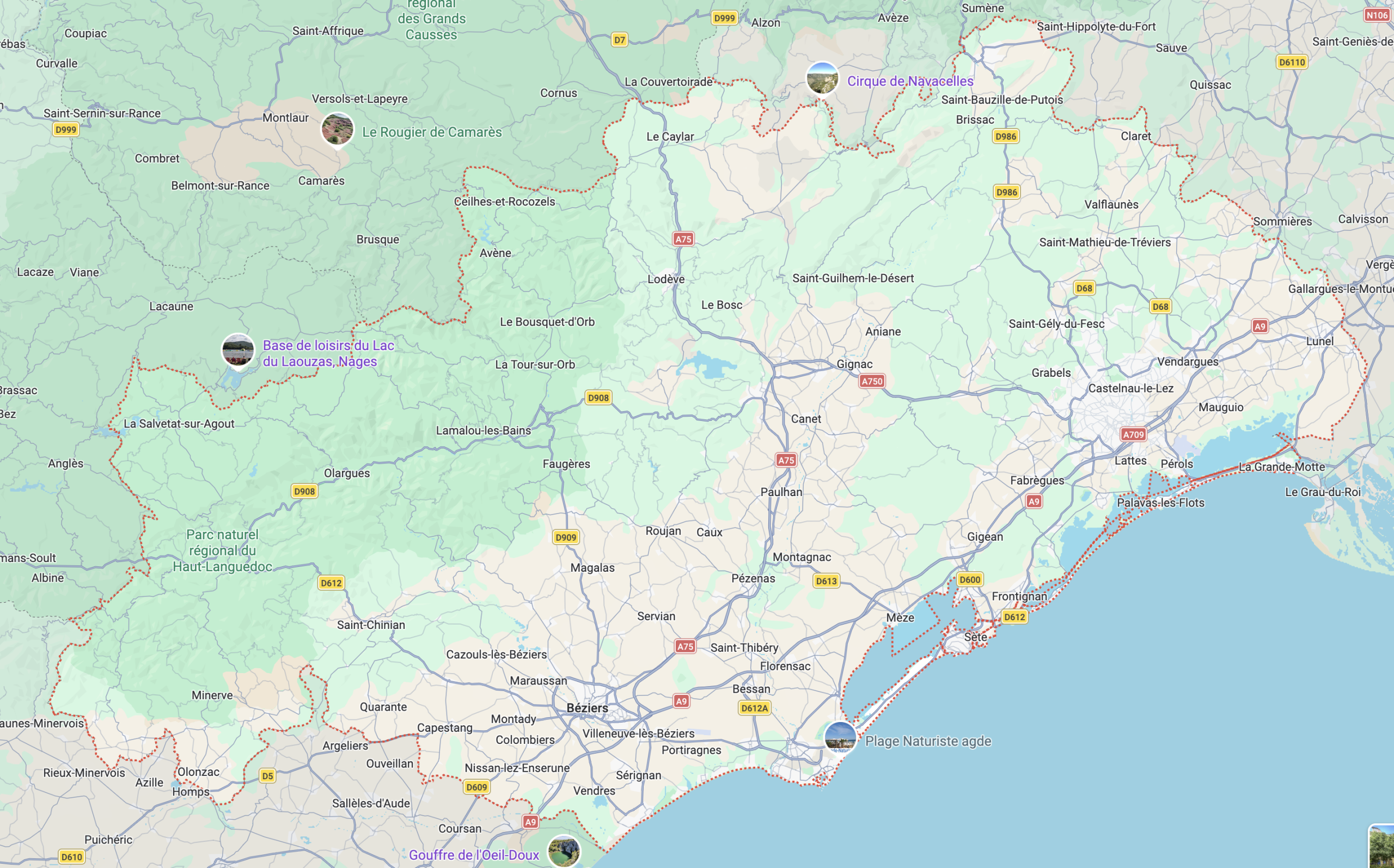 Carte de l'Hérault (34)